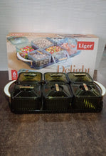 Liger Multipurpose Transparent Spice Jar Set with Tray and Lids 400ML Approx (6 Pc)
